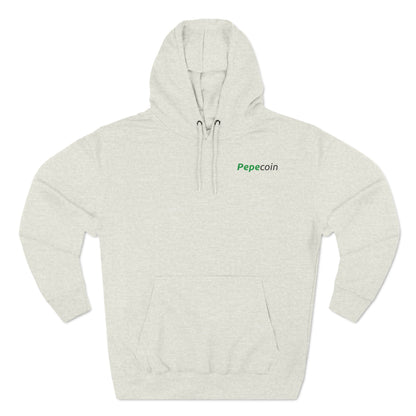 Fleece Hoodie: Pepecoin Frog Logo Design