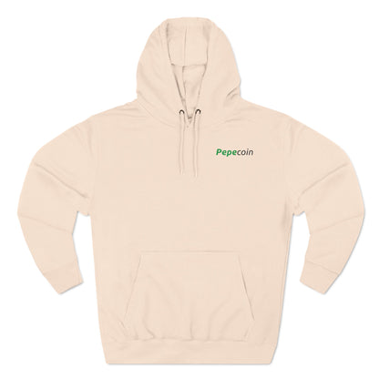 Fleece Hoodie: Pepecoin Frog Logo Design