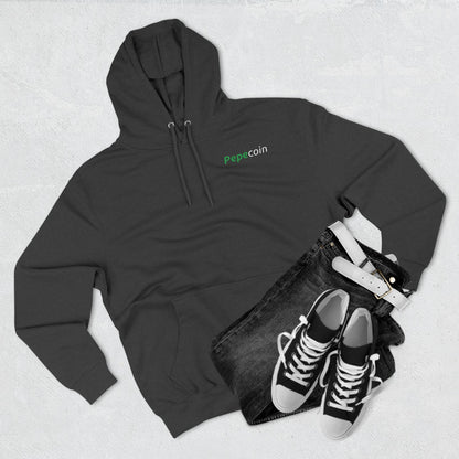 Fleece Hoodie: Pepecoin Frog Logo Design