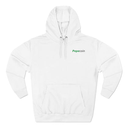 Fleece Hoodie: Pepecoin Frog Logo Design