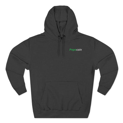 Fleece Hoodie: Pepecoin Frog Logo Design