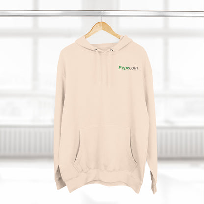 Fleece Hoodie: Pepecoin Frog Logo Design